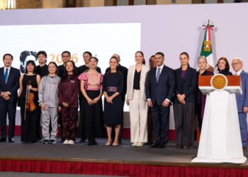 Claudia Curiel de Icaza durante la presentación de los resultados de la Secretaría de Cultura a dos años de gobierno.