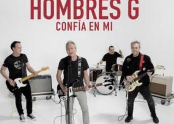 David Summers, Rafael Gutiérrez, Daniel Mezquita y Javier Molina, integrantes de Hombres G, en una imagen promocional de Los mejores años de nuestra vida, documental sobre sus más de 40 años de carrera.