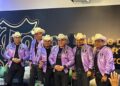 Integrantes de El Trono de México durante una conferencia de prensa en la que anunciaron su primer concierto en el Palacio de los Deportes de la Ciudad de México, programado para el 6 de marzo de 2027.