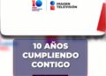 Logotipo de Imagen Televisión, cadena mexicana que celebra 10 años de transmisiones en la televisión abierta.