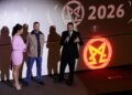 Gigi Saúl Guerrero, Adrián García Bogliano y Pablo Guisa Koestinger durante la presentación de la película Hablando con extraños, en la inauguración de la edición 19 de Mórbido Fest en la Cineteca Chapultepec.
