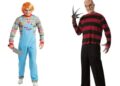 Personas con disfraces de Halloween inspirados en personajes de películas, música, cómics y terror durante una celebración del 31 de octubre.