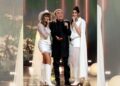 Hanna y Ashley, integrantes de Ha*Ash, cantan junto a Cristian Castro el tema “Antes Que Te Cases” durante los Premios Billboard en el James L. Knight Center de Miami.