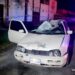 El auto siniestrado por la irrupción de un caballo en la autopista Naucalpan-Toluca, a la altura de Lerma. AMEXI Foto Luis Ayala