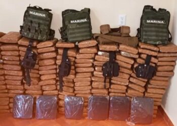 Encuentran 156 paquetes de marihuana en Juchitan Oaxaca. AMEXI Foto Marina