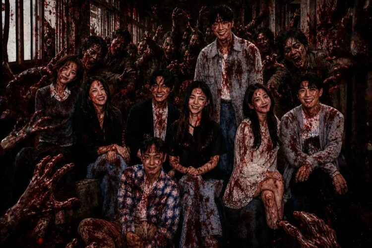 Póster promocional de la segunda temporada de la serie surcoreana «Estamos muertos», producción de terror zombi.