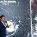 Fabián Vázquez, coordinador del SMN, explica avance del huracán Simon en la mañanera.