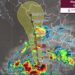 Mapa de la trayectoria del huracán Simon en el océano Pacífico, con su desplazamiento previsto frente a las costas de México.