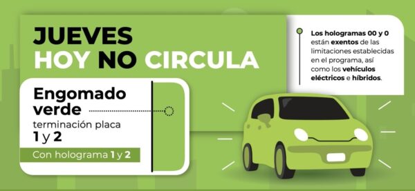 Restringe la circulación de vehículos en la Ciudad de México y las zonas del Estado de México