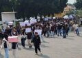 Manifestación de estudiantes de la Universidad de Chapingo contra la reelección del rector. Foto RRSS