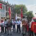 Integrantes de Unidad Nacional Independiente en Resistencia, llega a SEGOB, para instalar su plantón e iniciar su jornada de lucha por justicia