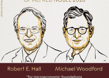 Robert E. Hall y Michael Woodford, ganadores del Premio Nobel de Economía 2026 por sus contribuciones a la política de estabilización macroeconómica.