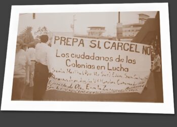 'Prepa sí, cárcel no''. Foto de archivo de una lucha que cambió la historia de Iztapalapa. AMEXI/Foto: @ClaraBrugadaM
