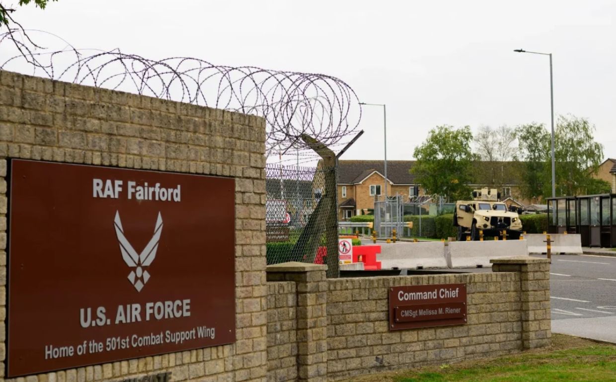 La base militar de la Real Fuerza Aérea británica en Fairford, en el condado de Gloucestershire, en el suroeste de Inglaterra.