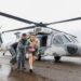 Ejército rescata por aire a familias aisladas por lluvias en Ensenada. AMEXI/Foto: @MarinadelPilar