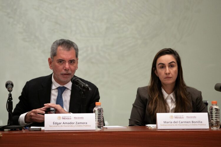 Édgar Amador Zamora durante la presentación de los informes de finanzas públicas y deuda pública del tercer trimestre de 2026.