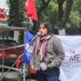 Samantha Fouilloux, denunció acoso por parte de las autoridades de la UNRC, en el marco del mitin que realizaron integrantes de la UNT y NCT frente al campus Casco de Santo Tomás