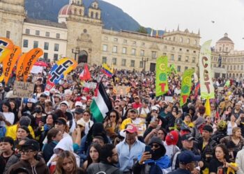 Protesta de sindicatos en Colombia