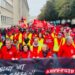 Las manifestaciones convocadas por sindicatos en Bruselas derivaron en fuertes enfrentamientos contra la policía belga. X syndicatFGTB