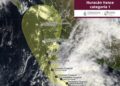 Mapa con la trayectoria pronosticada del huracán Vance en el océano Pacífico y su evolución a sistema postropical.