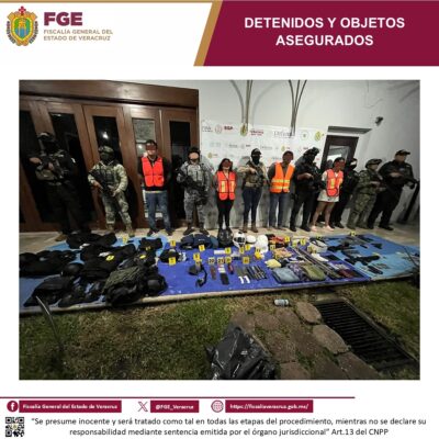 FG confirma cuatro detenidos y dos rescatados tras enfrentamiento en Orizaba. AMEXI/Foto: @FGE_Veracruz