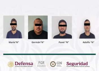 Caen cuatro traficantes de armas de célula vinculada a "Los Chapitos". AMEXI/Foto: Gobierno de México