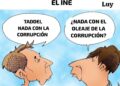 Caricatura política de Luy sobre Guadalupe Taddei y la corrupción en el INE.
