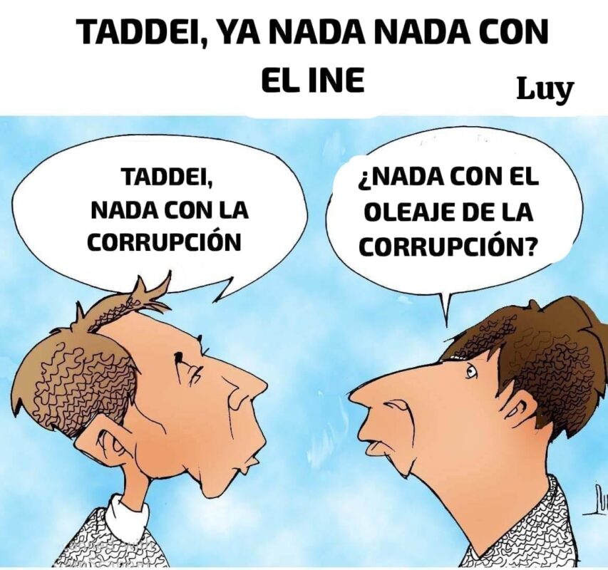 Caricatura política de Luy sobre Guadalupe Taddei y la corrupción en el INE.