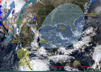 Frente frío 3 azotará el noroeste de México con lluvias y vientos fuertes. AMEXI/Foto: @conagua_clima