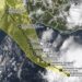 Mapa con la trayectoria pronosticada de la depresión tropical Veintiuno-E frente a las costas del Pacífico mexicano.