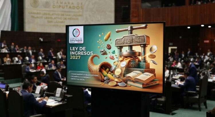 Aprueban diputados Ley de Ingresos 2027 con 331 votos a favor. AMEXI/Foto: imagen generada con IA