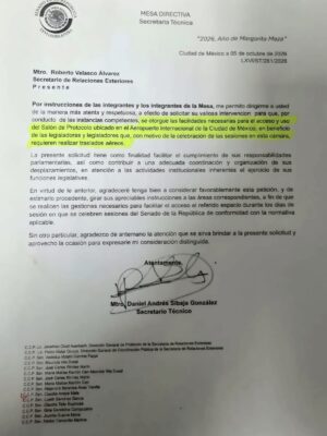 Senado: oficio a la SRE fue un "error garrafal" del secretario técnico. AMEXI/Foto: RRSS
