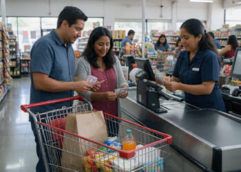 Consumidores compran alimentos y productos básicos ante el aumento de precios en México durante 2026.
