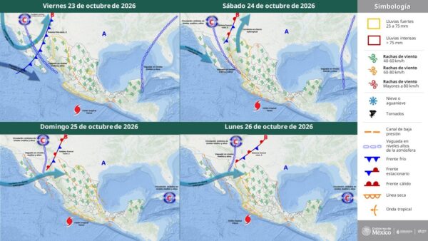 Clima en México: frente frío 3, torbellinos y aguanieve en la Sierra de San Pedro Mártir. AMEXI/Foto: @conagua_clima