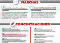 Infografía con las marchas y concentraciones programadas en la Ciudad de México este viernes 23 de octubre de 2026, con horarios y ubicaciones.