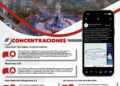 Infografía con horarios, ubicaciones y motivos de las cinco concentraciones programadas en CDMX este lunes 19 de octubre de 2026.